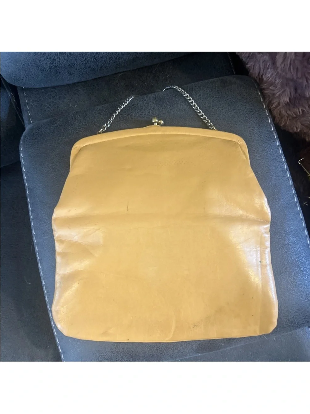 Vintage caramel Leather Chain-Handle Women's Bag